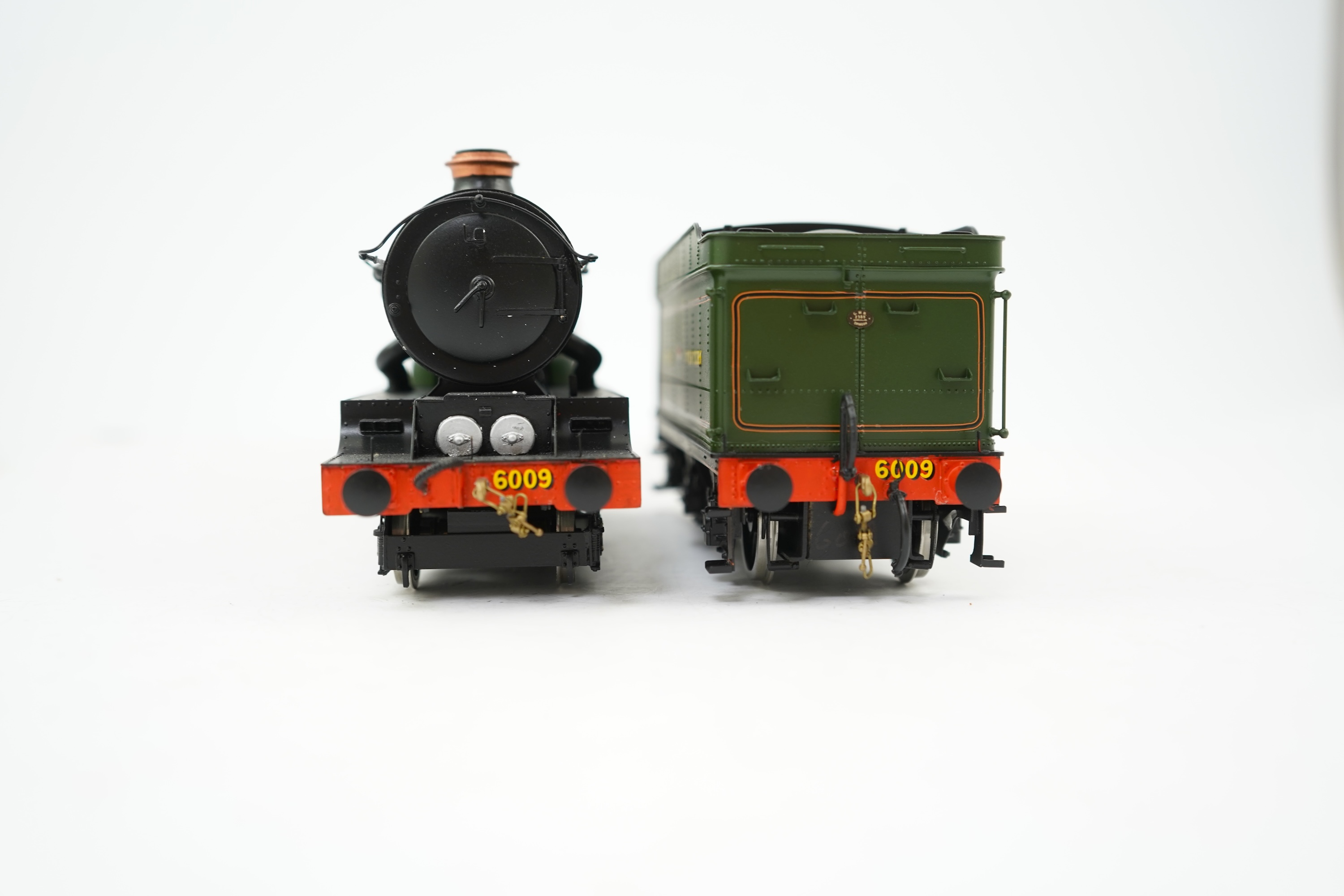 An 0 Gauge Tower Models, Blackpool, made in Sancheng China, model of GWR King Class, King Charles II 6009, 4-6-0 tender locomotive, powered for two rail operation.
